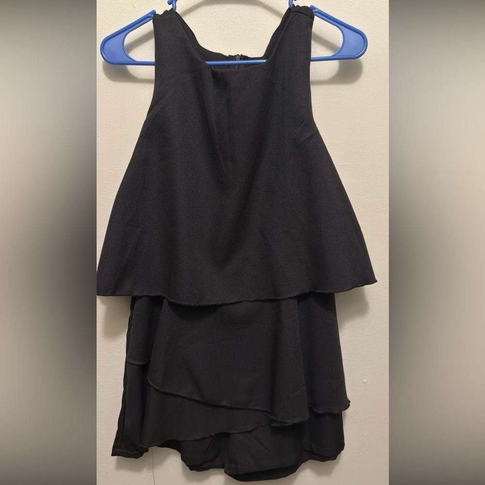 Chic Black Layered Midi Skirt
